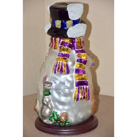 Thomas Pacconi Hand Blown and Hand Painted Christmas Holiday 14" Snowman - Picture 7 of 9